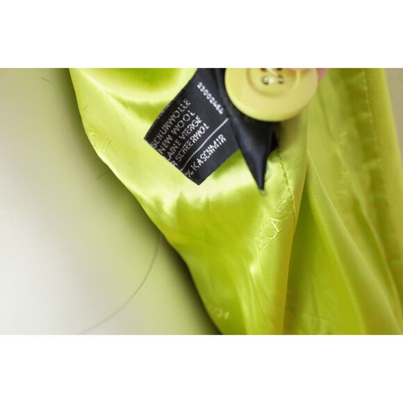 Lime Green Vintage Escada by Margaretha Ley Wool Cashmere Blazer Jacket 38 M - Picture 13 of 14